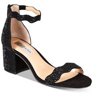 INC International Concepts Black Glitter Heels